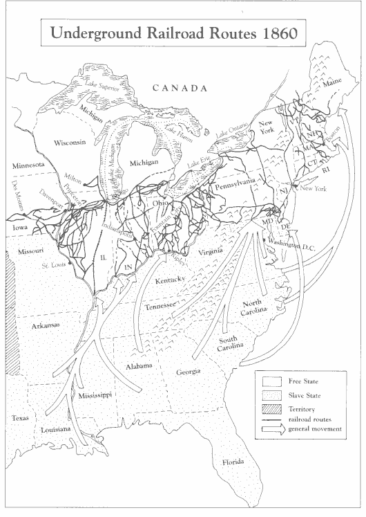 Underground Railroad Routes Map